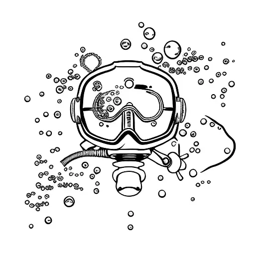 scuba mask bubbles regulator tattoo design idea