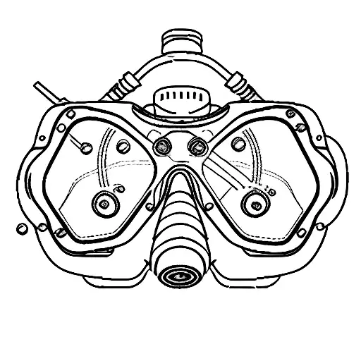 scuba mask bubbles regulator tattoo design idea