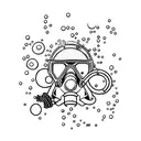 scuba mask bubbles regulator tattoo design idea