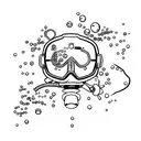 scuba mask bubbles regulator tattoo design idea