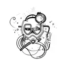 scuba mask bubbles regulator tattoo design idea