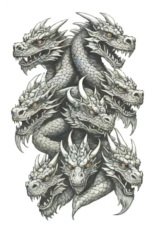 dragon with hear no evil speak no evil see no evil tattoo design idea