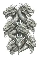 dragon with hear no evil speak no evil see no evil tattoo design idea