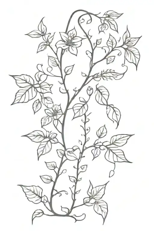belladonna and ivy vines tattoo design idea