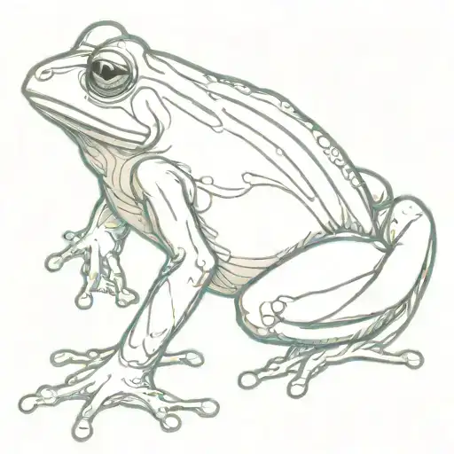 Frog-Honda hybrid: In this version, the central figure is a frog whose body incorporates distinctive elements of the Hon tattoo design idea
