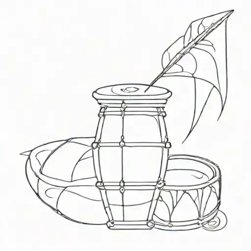 I am looking for a simplistic tattoo style of turkish ancient kam drum tattoo design idea