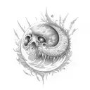 étoile, lune, soleil, Dare  tattoo design idea