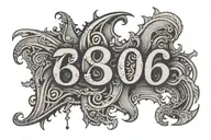785 area code with background inside the numbers  tattoo design idea