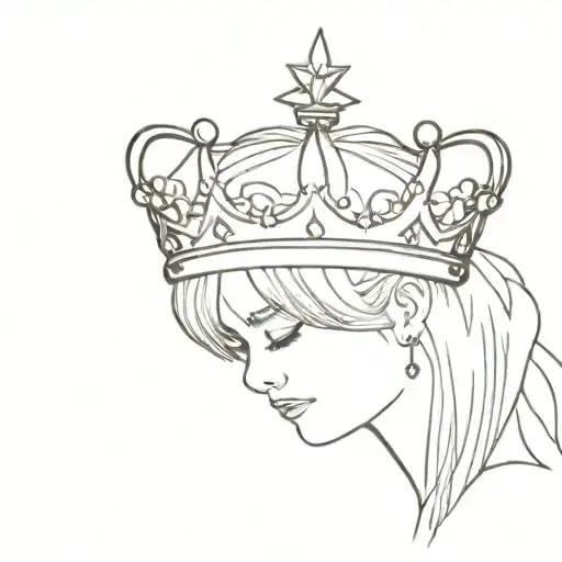 The crown from Billie Eilish's song called you should see me in a crown tattoo design idea