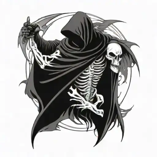 reaper and soul leaving the body tattoo design idea