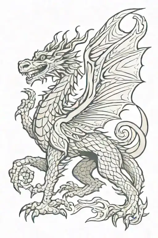 welsh dragon tattoo design idea