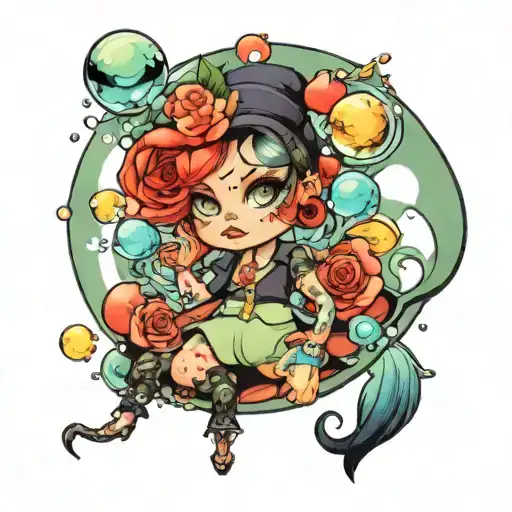 bubbles outfit tattoo design idea