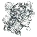 person made of bubbles tattoo design idea