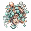 person made of bubbles tattoo design idea