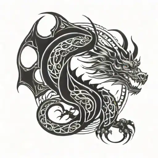 Dainty Western style Dragon, elegant tattoo tattoo design idea