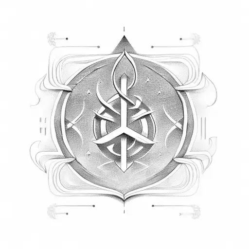 A Nordic rune intertwined with musical notes, symbolizing the harmony between your love for Odesza and your Icelandic heritage tattoo design idea