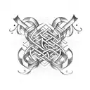 A Nordic rune intertwined with musical notes, symbolizing the harmony between your love for Odesza and your Icelandic heritage tattoo design idea
