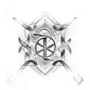 A Nordic rune intertwined with musical notes, symbolizing the harmony between your love for Odesza and your Icelandic heritage tattoo design idea