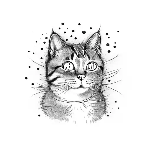 the cat is chasing his tail tattoo design idea