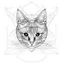 the cat is chasing his tail tattoo design idea