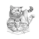 the cat is chasing his tail tattoo design idea