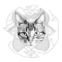 the cat is chasing his tail tattoo design idea