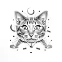 the cat is chasing his tail tattoo design idea
