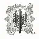 Incorporate arabic calligraphy into a bozkurt design tattoo design idea
