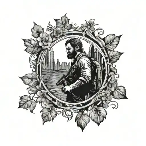 The last of us circle  tattoo design idea