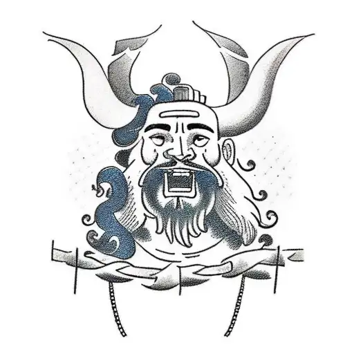 A traditional-style tattoo of Samson breaking free from chains, symbolizing liberation and resilience, with biblical scriptures incorporated in the design tattoo design idea