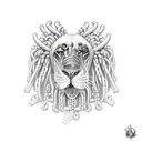 Samson with dreadlocks breaking down pillars tattoo design idea