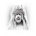 Samson with dreadlocks breaking down pillars tattoo design idea