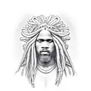 Samson with dreadlocks breaking down pillars tattoo design idea