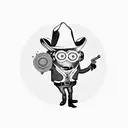 minion with a cowboy hat and shooting revolvers tattoo design idea