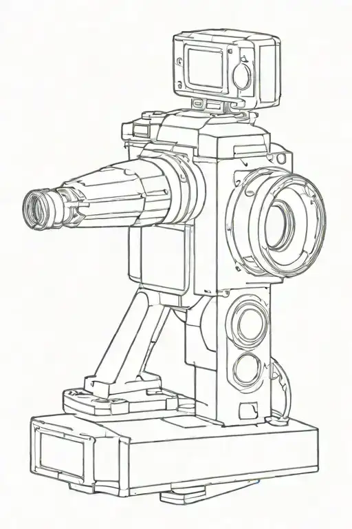 The rook and the photo camera  tattoo design idea