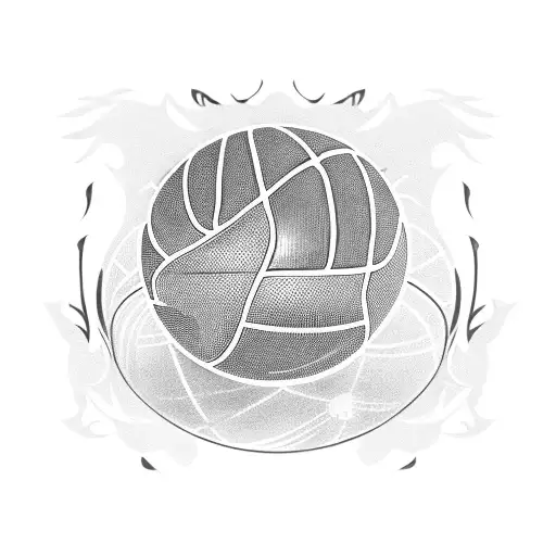  basketball on a piano with FC Barcelona logo  tattoo design idea