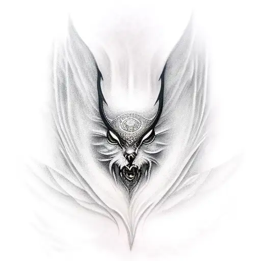 seraphim with eyes tattoo design idea
