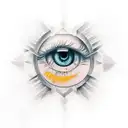 seraphim with eyes tattoo design idea