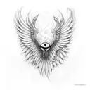 seraphim with eyes tattoo design idea