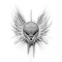 seraphim with eyes tattoo design idea