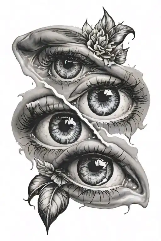 crying eyes tattoo design idea