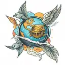 ⚽, 7, sky is the limit tattoo design idea