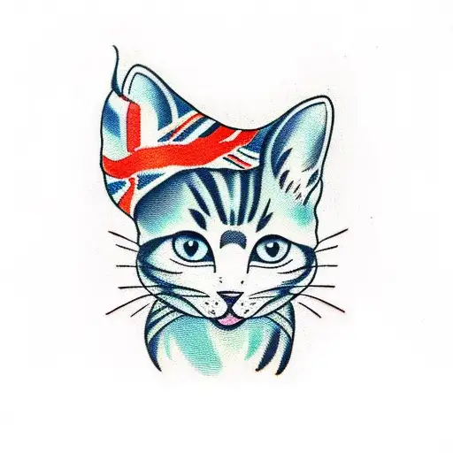british short hair cat tattoo  tattoo design idea