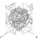 atlas segurando um coração  tattoo design idea