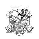 atlas segurando um coração  tattoo design idea