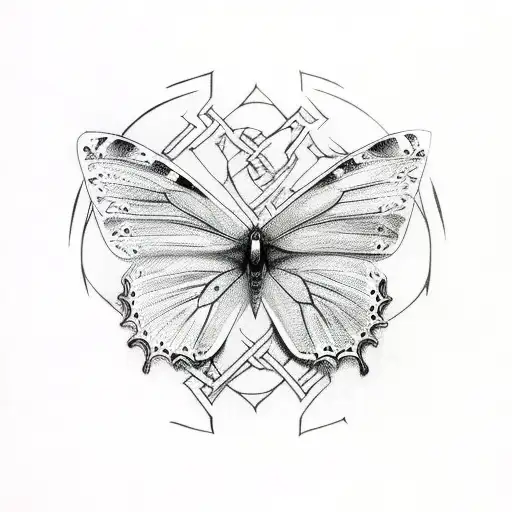 Norse Pagan design with a butterfly tattoo design idea