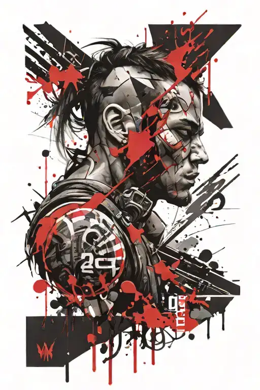 warrior + rage tattoo design idea