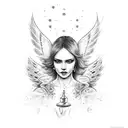 angels with Prosecco and bingo tattoo design idea