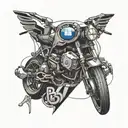 bmw logo intertwined tattoo design idea