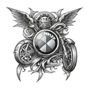 bmw logo intertwined tattoo design idea